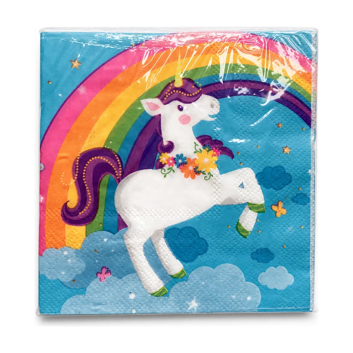Rainbow Unicorn Beverage Napkins, 10 in, 16 Pack