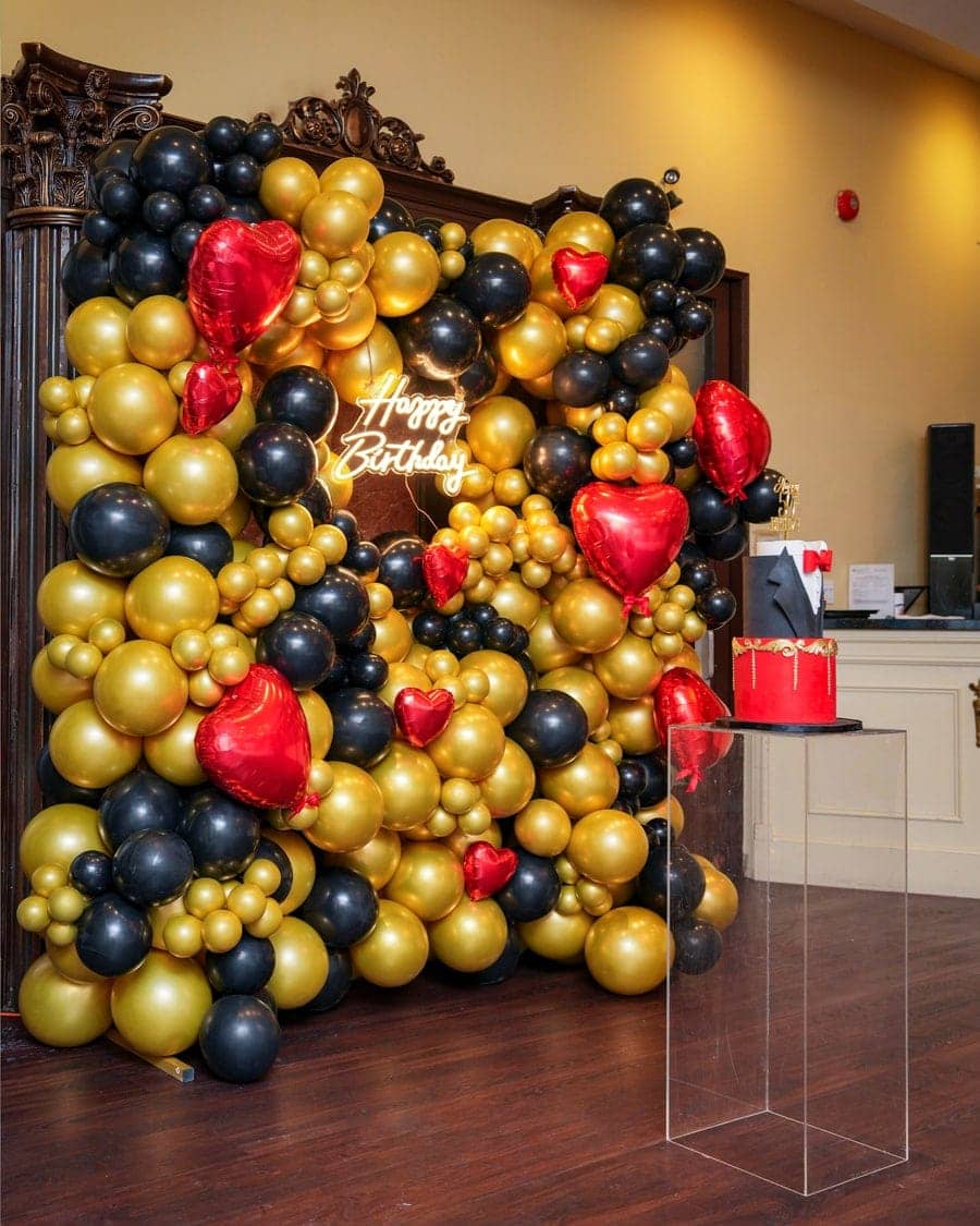 Birthday balloon setup