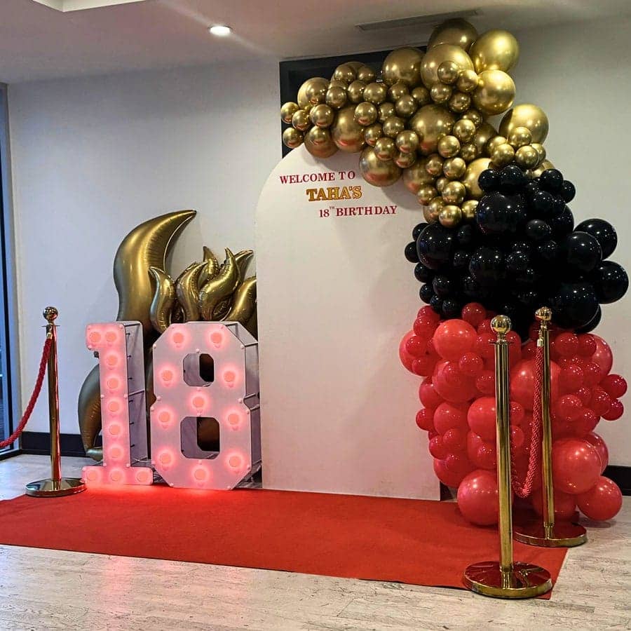 18th Birthday balloon setup
